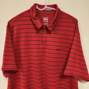 Nike Polo Shirt Mens XL Red Performance Solid Short Sleeve